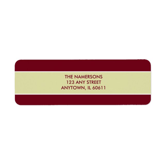 Étiquette d'adresse de retour rouge et blanc (Devant)