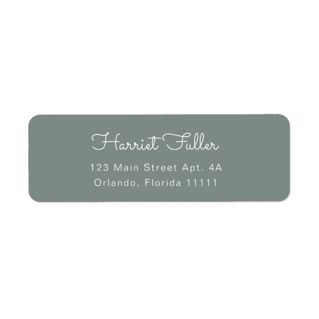 Étiquette d'adresse de retour Sage Green Simple Sc (Devant)