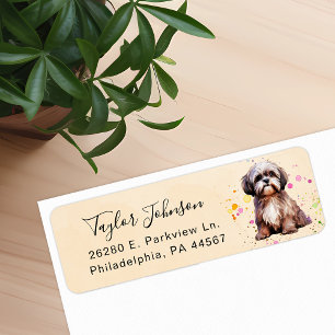 Étiquette d'adresse de retour Shih Tzu