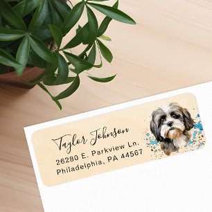 Étiquette d'adresse de retour Shih Tzu