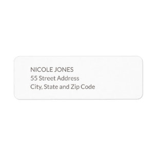 Étiquette d'adresse de retour simple