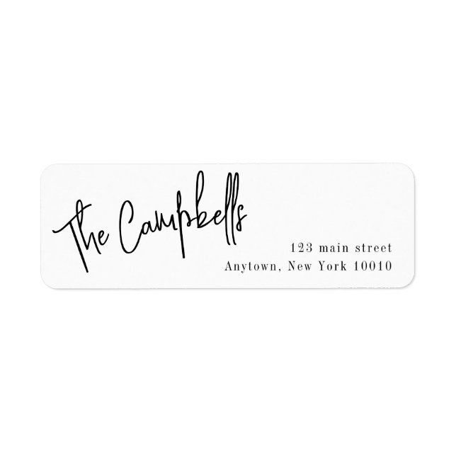 Étiquette d'adresse de retour simple à grande impr (Devant)