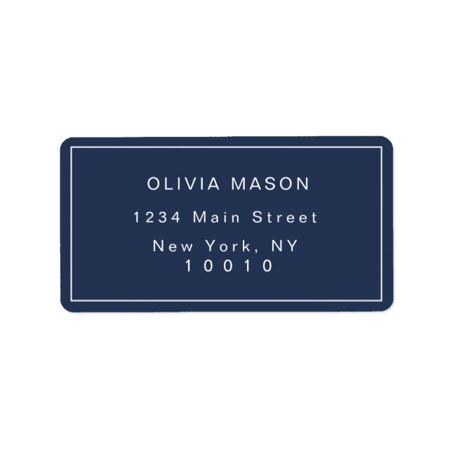 Étiquette d'adresse de retour simple de Modern Nav (Devant)