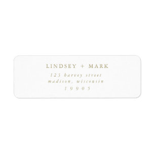 Étiquette d'adresse de retour simple et chic Gold 
