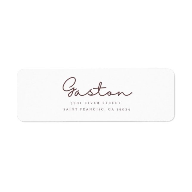 Étiquette d'adresse de retour simple et élégant (Devant)