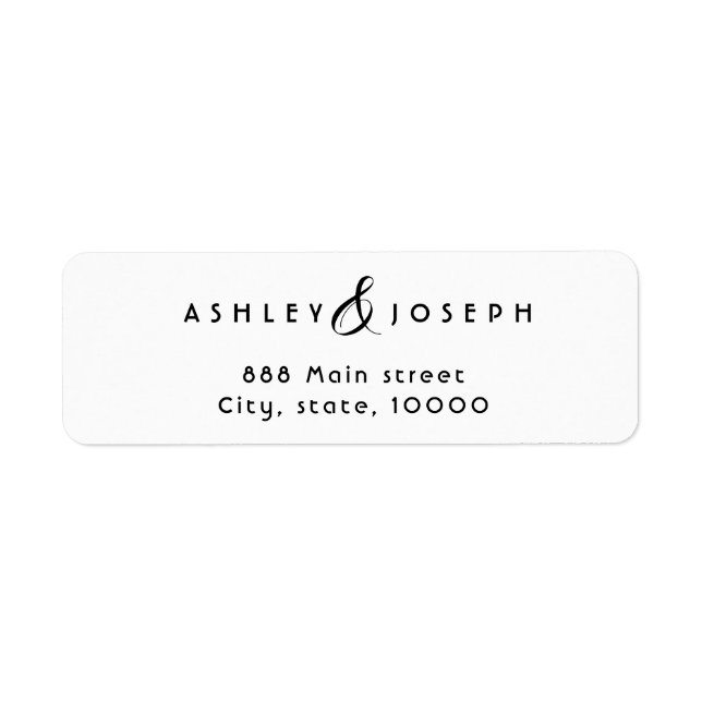 Étiquette d'adresse de retour simple et élégant (Devant)