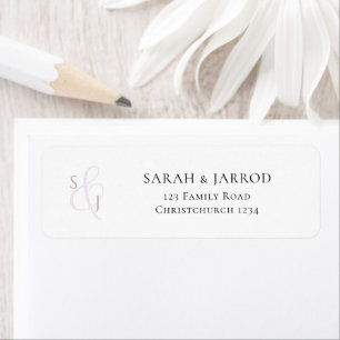 Étiquette d'adresse de retour simple Monogramme