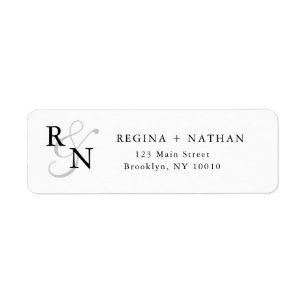 Étiquette d'adresse de retour simple Monogramme Co