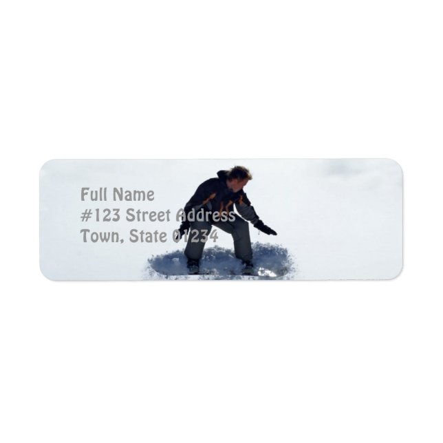 Étiquette d'adresse de retour Snowboard Ollie (Devant)