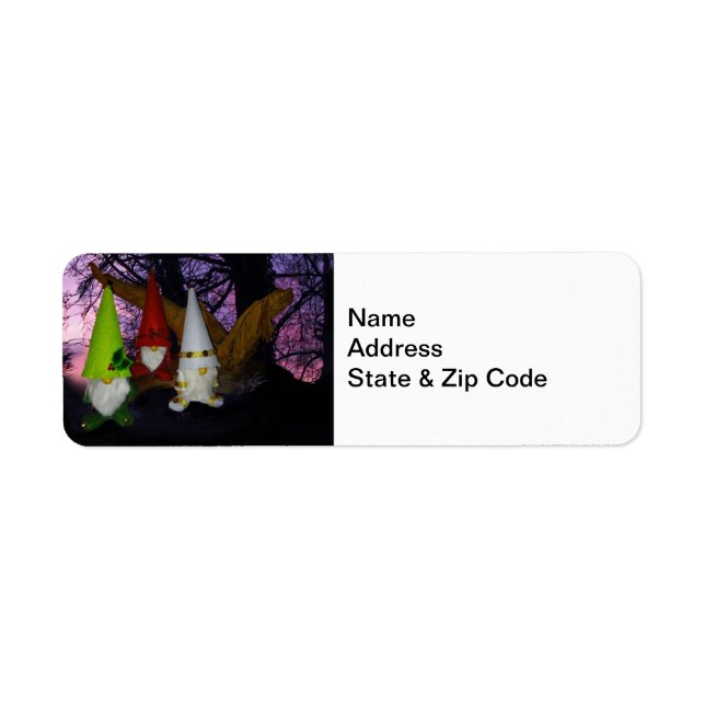 Étiquette d'adresse de retour Sunset Woodland Gnom (Devant)