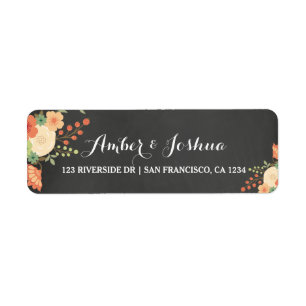 Étiquette d'adresse de retour tableau noir vintage