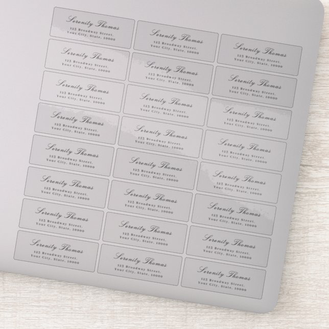 Étiquette d'adresse de retour transparente Éléganc (Détail)