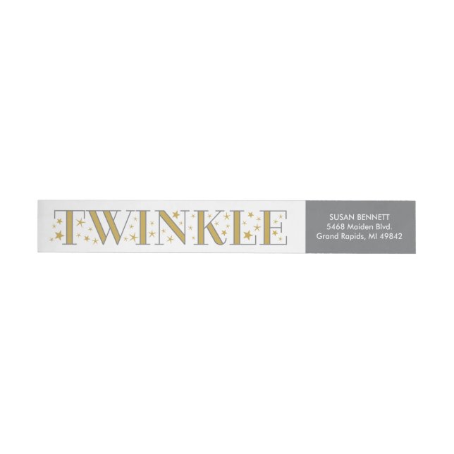 Étiquette d'adresse de retour Twinkle Gold Star Ba (Individuel)