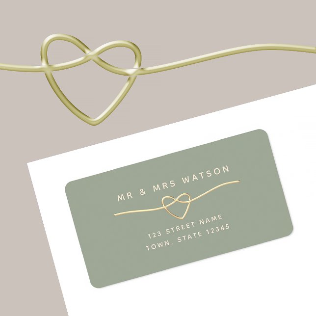 Étiquette d'adresse de retour vert sauge minimal (Créateur téléchargé)