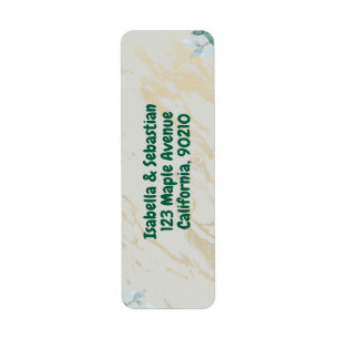 Étiquette d'adresse de retour Vert Sauge & Or Euca