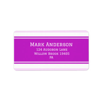 Étiquette d'adresse de retour violet mignet