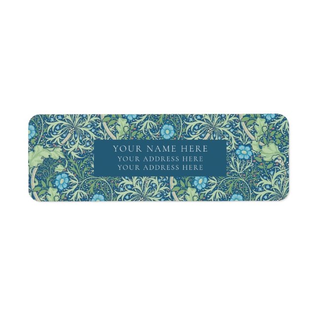 ÉTIQUETTE D'ADRESSE DE RETOUR : WILLIAM MORRIS : A (Devant)