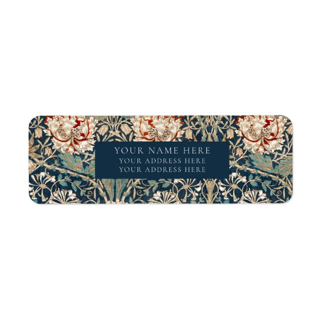 ÉTIQUETTE D'ADRESSE DE RETOUR : WILLIAM MORRIS : F (Devant)