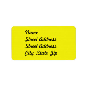 Étiquette d'adresse jaune vif
