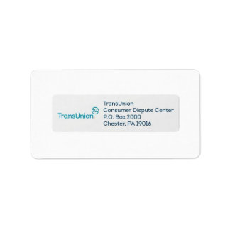 Étiquette d'adresse postale de TransUnion