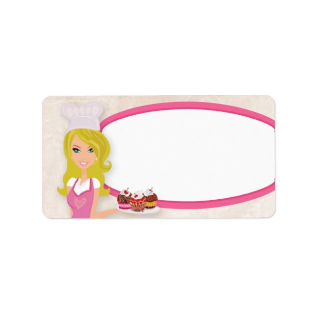 étiquette d'adresse postale rose Baker Blonde 1,25 (Devant)