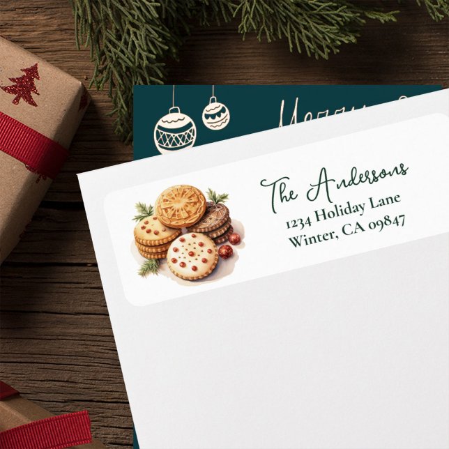 Étiquette d'adresse pour biscuits aquarelle de cui (Créateur téléchargé)