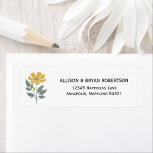 Étiquette d'adresse pour invitation de mariage flo