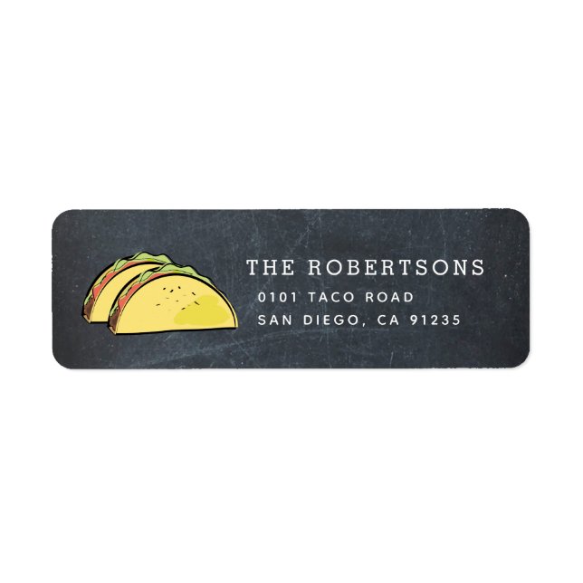 Étiquette d'adresse Taco Black Blackboard (Devant)