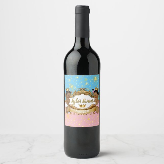 Étiquette d'Afrique Prince/Princesse rose/bleu éti (Devant)