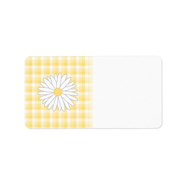 Étiquette Daisy Flower à Yellow et White. (Devant)