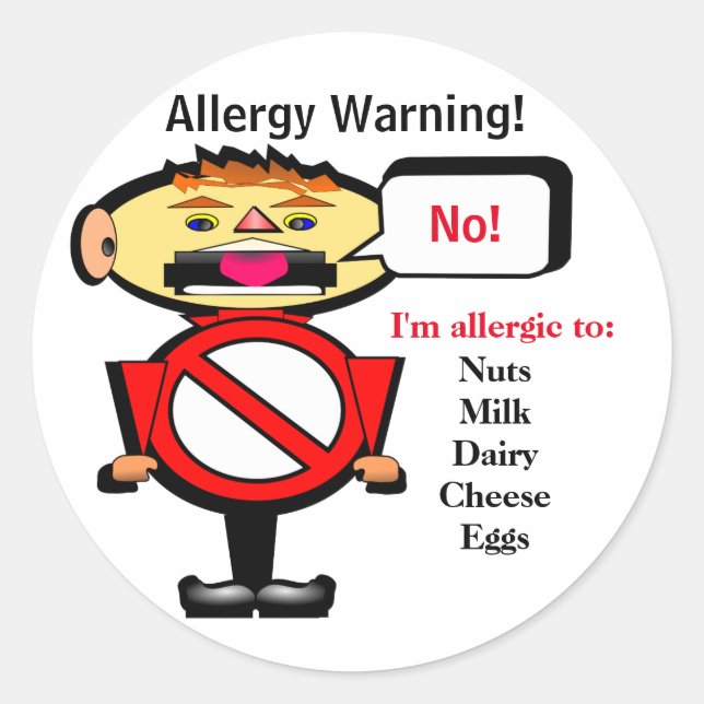 Étiquette d'alerte d'allergie (Devant)