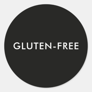 Étiquette d'aliment sans gluten noir moderne Texte