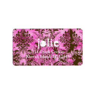 Étiquette Damassé vintage de rose de chocolat de la