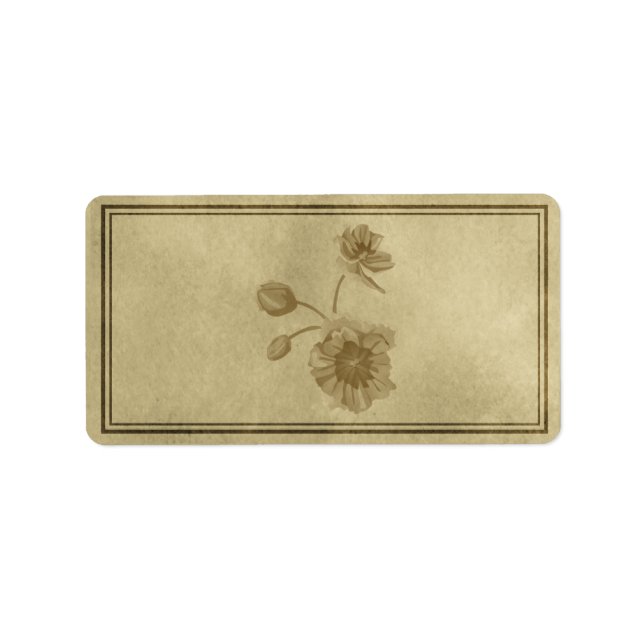 Étiquette d'apothecaire floral moyen (Devant)