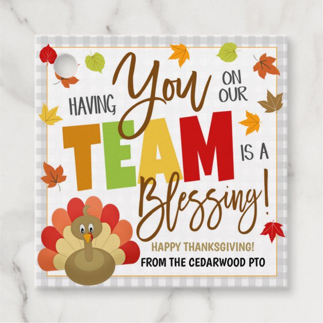 Étiquette d'appréciation de Thanksgiving (Devant)