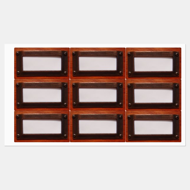 Étiquette d'armoire de fichier de bois (Feuille)