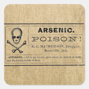 Étiquette d'arsenic sur Burlap