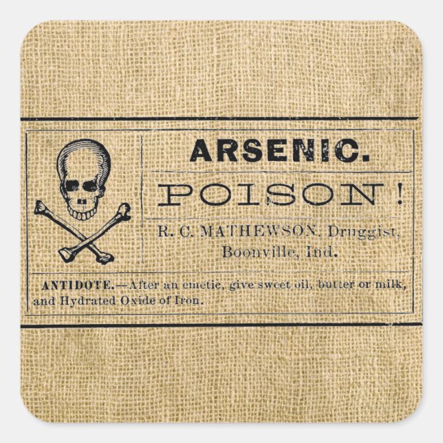 Étiquette d'arsenic sur Burlap (Devant)