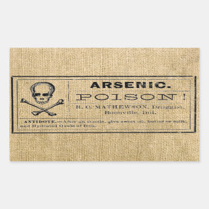 Étiquette d'arsenic sur Burlap