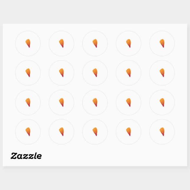 Étiquette d'art orange, rouge (Feuille)