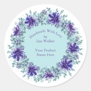 Étiquette d'article fait main Russe Purple Wreath