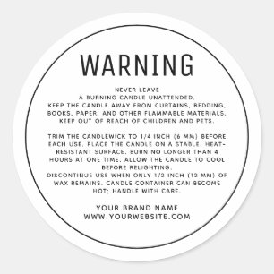 Étiquette d'avertissement de produit blanc minimal