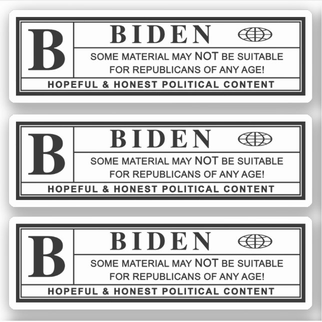 Étiquette d'avertissement Joe Biden (Devant)