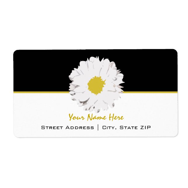 Étiquette de adresse à fleurs - marguerite (Devant)