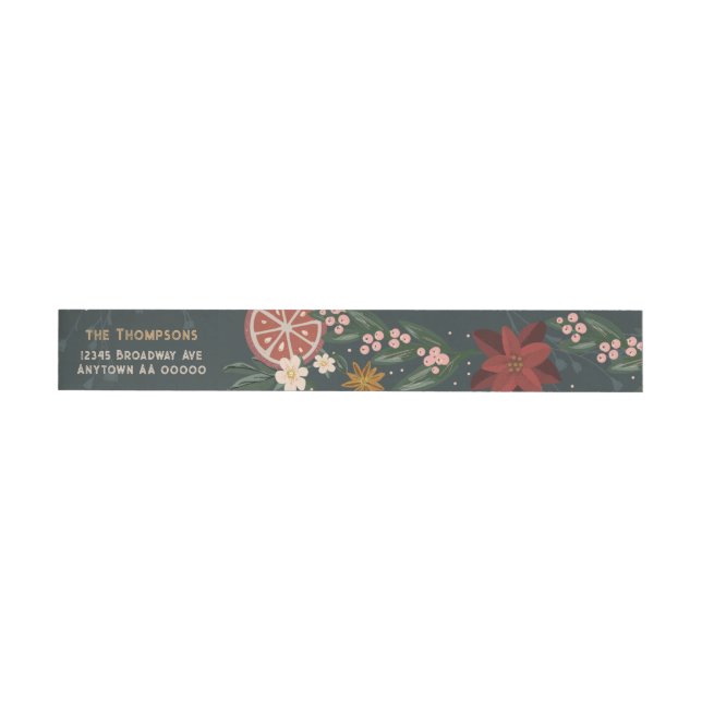 Étiquette de adresse à la main de fleurs d'hiver (Individuel)