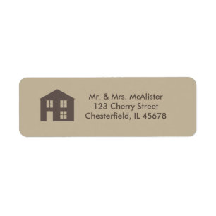 Étiquette de adresse à la maison doux à la mais