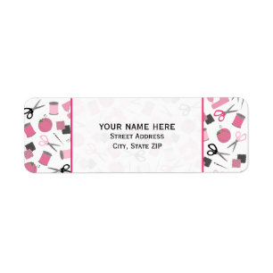 Étiquette de adresse à thème couture