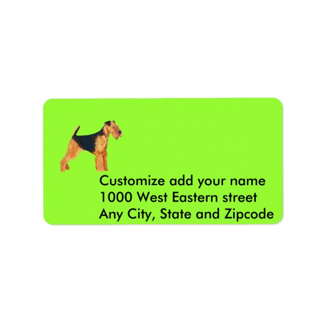 Étiquette de adresse - Airedale Terrier (Devant)