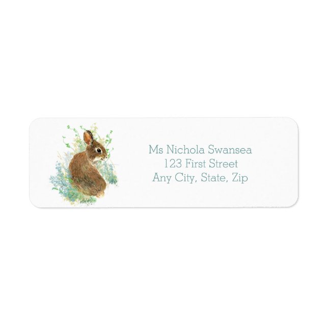 Étiquette de adresse animal lapin mignon lapin (Devant)