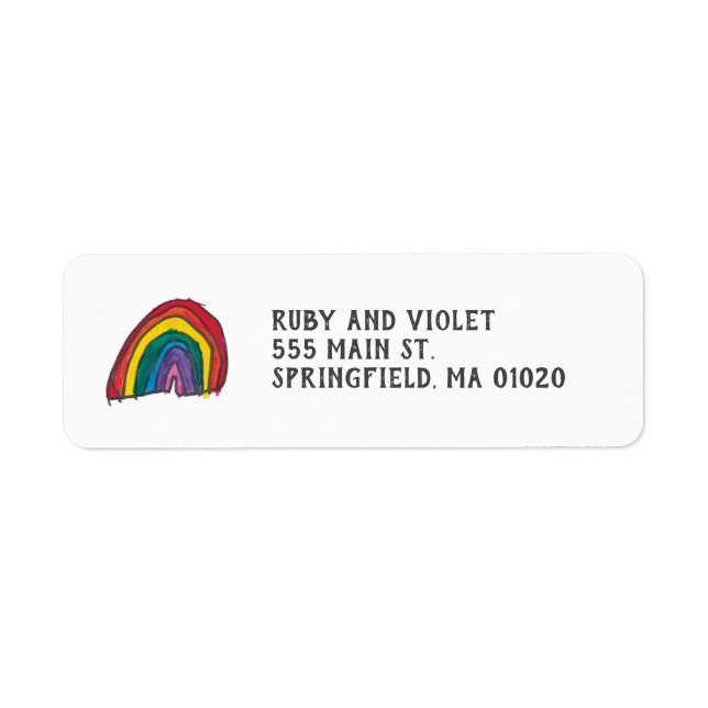 Étiquette de adresse arc-en-ciel (Devant)